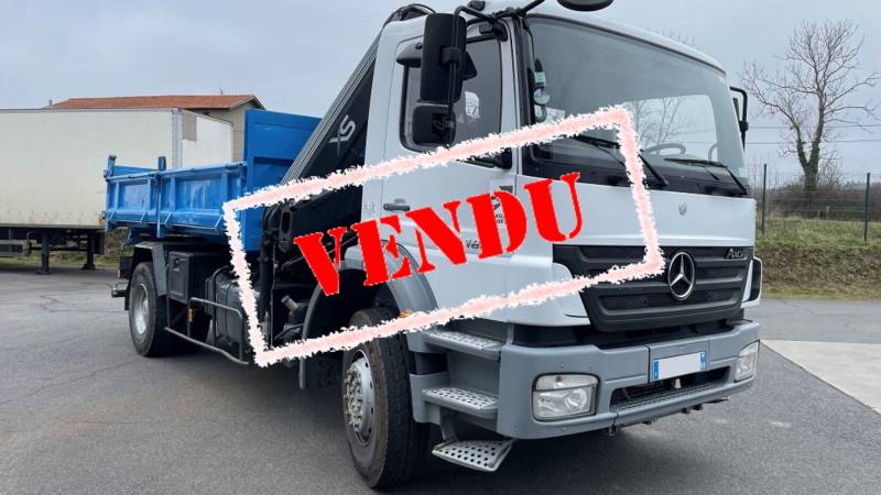 Mercedes Axor 1829 tribenne avec grue
